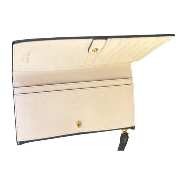 Kate Spade Black Leather Wristlet Wallet With Card Slots & Snap Closure - Picture 5 of 8